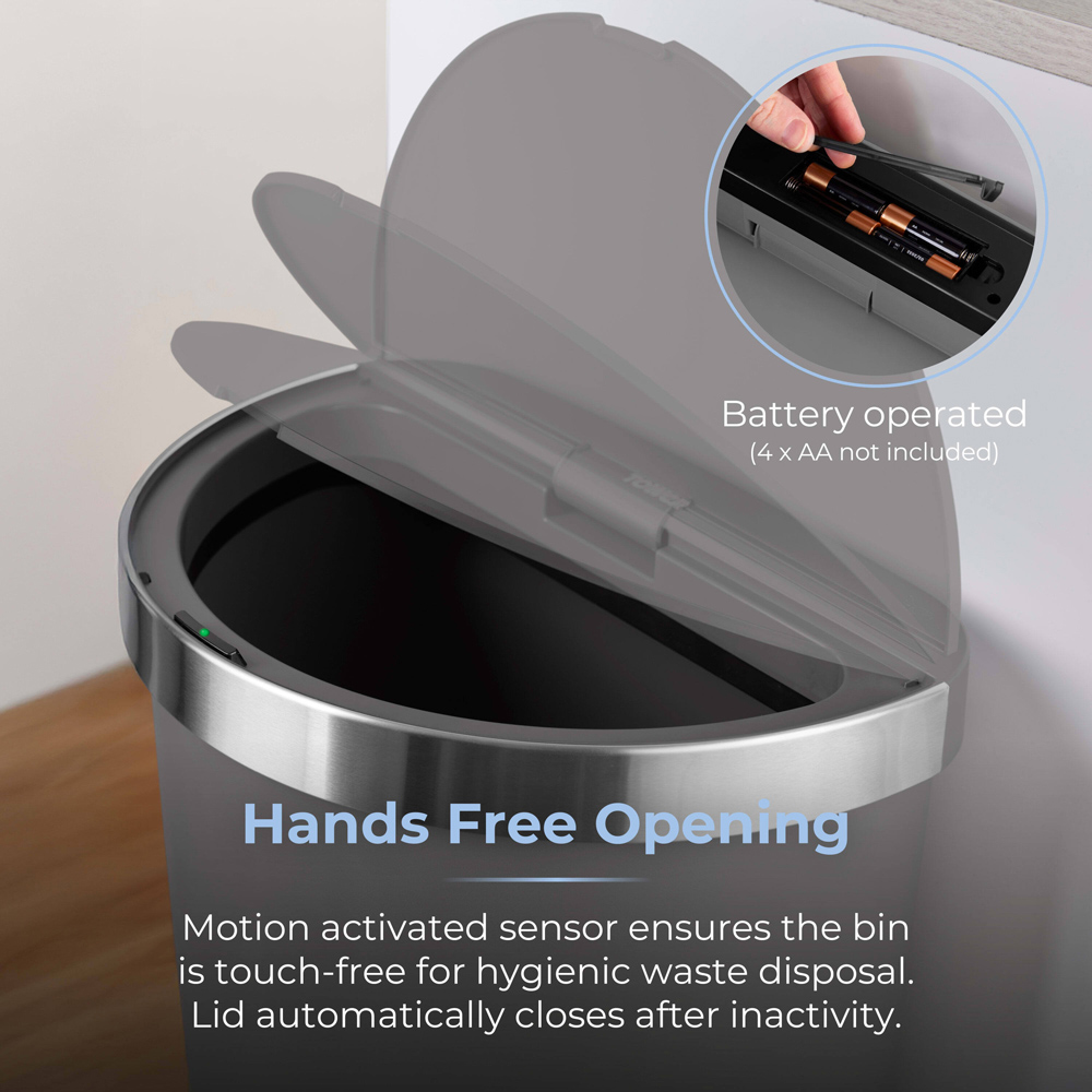 Tower Grey Curved ABS Sensor Bin 50L Image 4