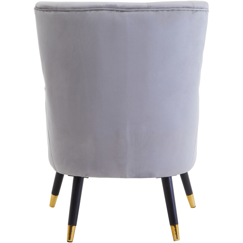Premier Housewares Loretta Grey Velvet Tufted Accent Chair Image 4