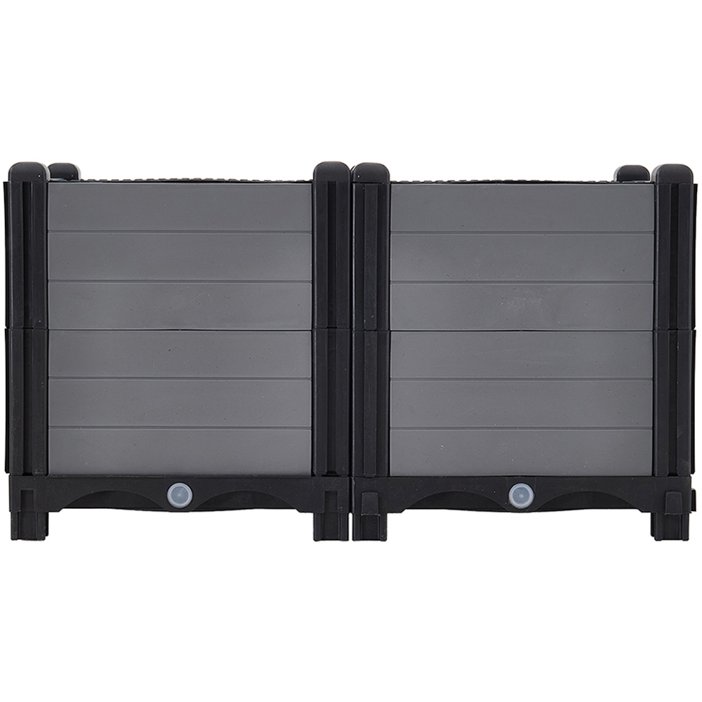 Living and Home Grey and Black Plastic Deep Raised Garden Bed Kit 33 x 60 x 30cm Image 2