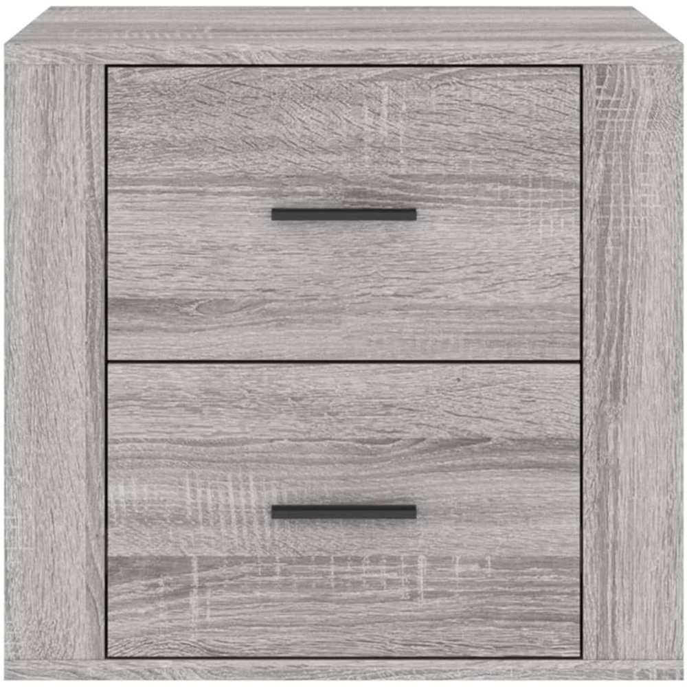 vidaXL 2 Drawer Grey Sonoma Bedside Cabinet Image 6