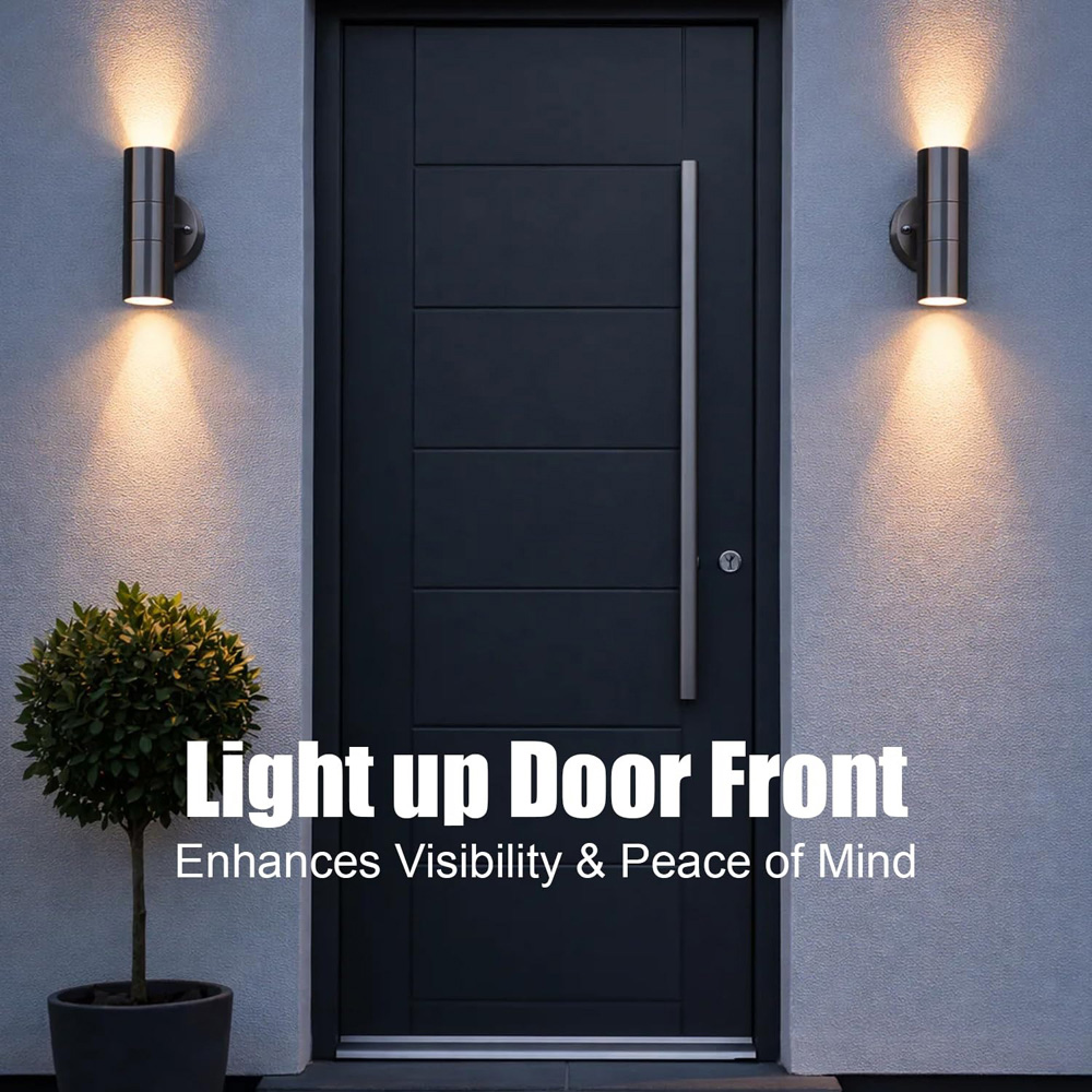 ATEK GU10 Black Aluminium Exterior Sconce Up Down Outdoor Wall Light Image 2