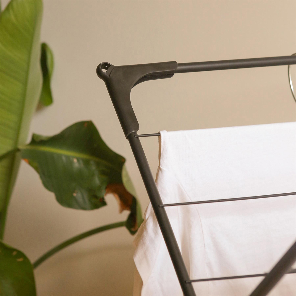 Harbour Housewares 3-Tier Black Foldable Clothes Airer Image 2