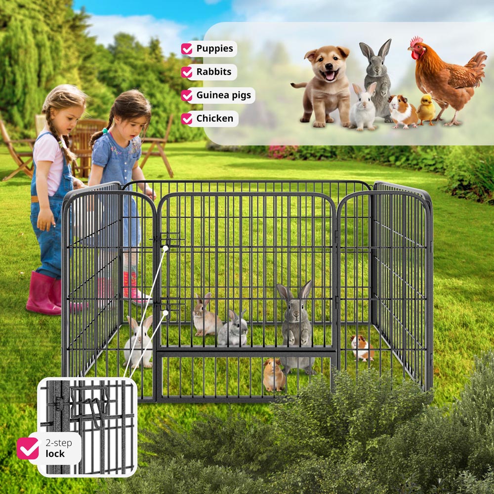 tectake 4 Piece Foldable Dog Playpen Image 4