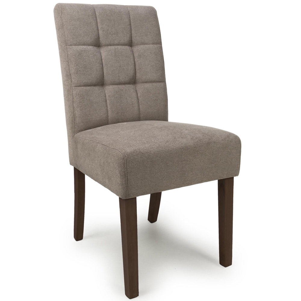 Portland Harlow Light Brown Flax Walnut Legs Waffle Back Dining Chair Image 2