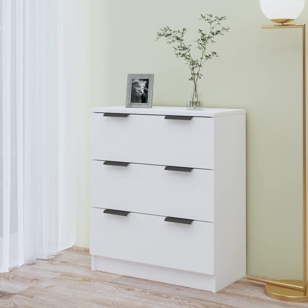 vidaXL 3 Drawer White Sideboard Image 7