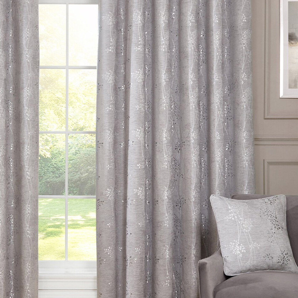 Grace Chenille Curtain Grey 168cm 183cm Image 5