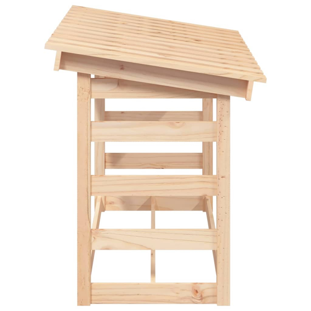 vidaXL Natural Pine Wood Firewood Log Holder 78 x 108 x 64.5cm Image 5