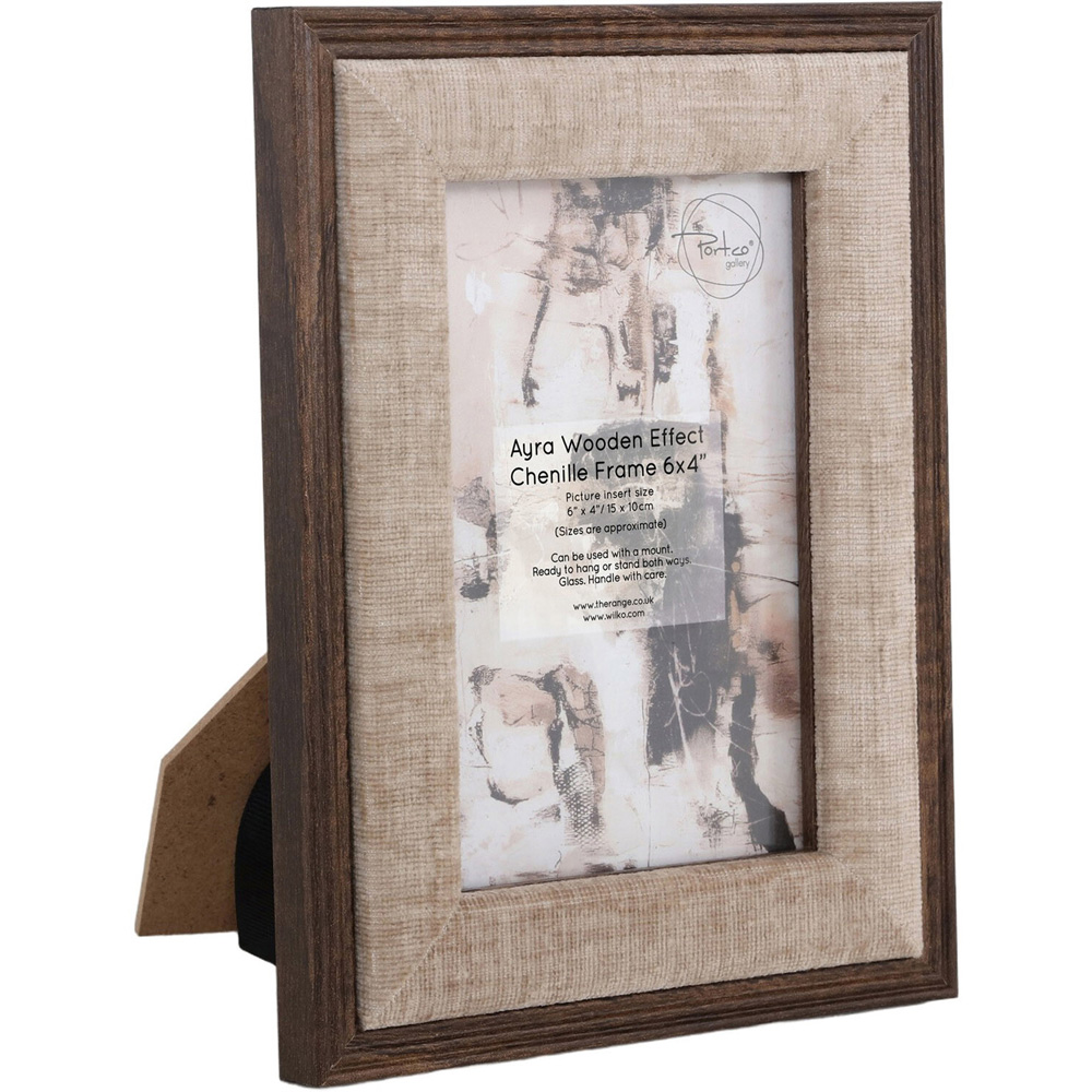 Ayra Wooden Effect Chenille Photo Frame 4 x 6 inch Image 4