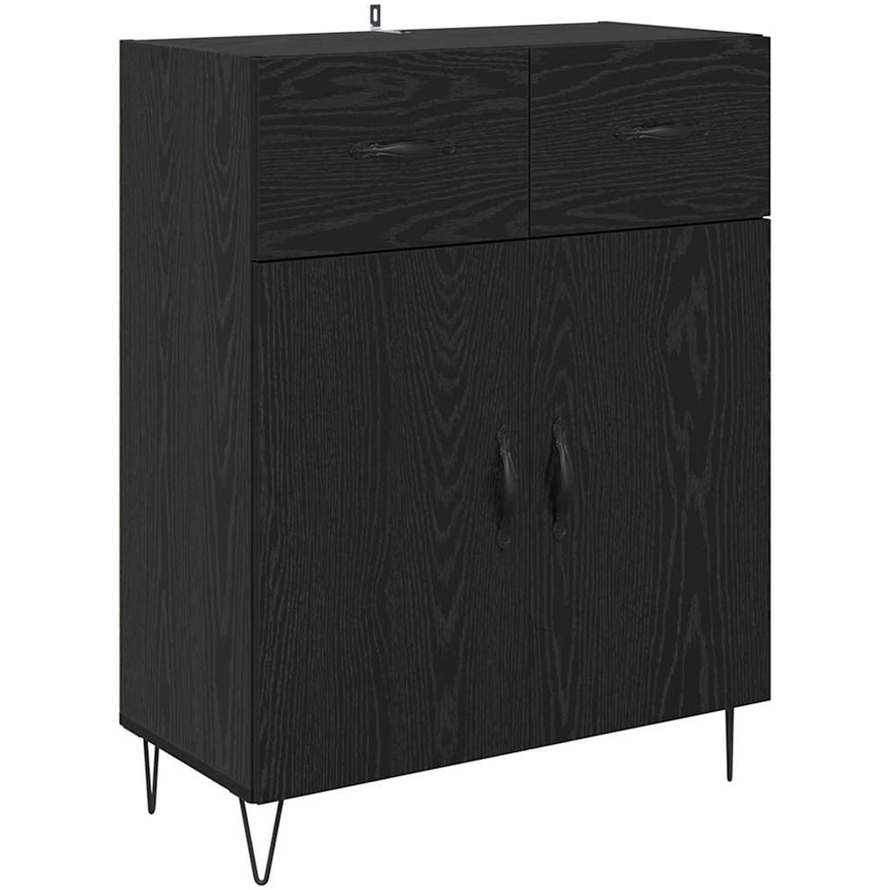 vidaXL 4 Door 2 Drawer Black Oak Sideboard Image 6