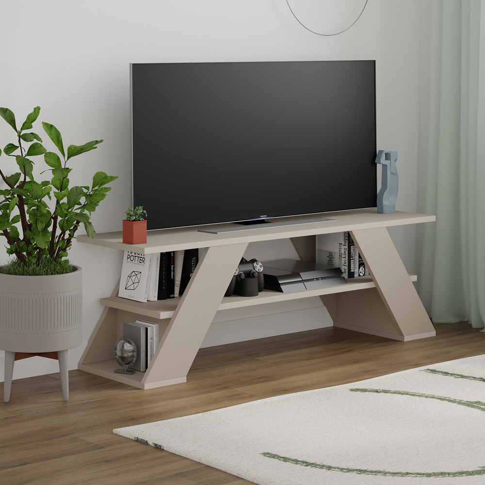 Decortie Farfalla Single Shelf Sandstone TV Unit Image 5