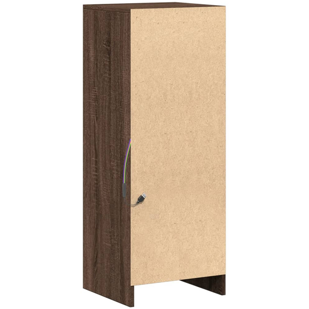 vidaXL Single Door Single Shelf Brown Oak Sideboard with RGB LED Lights Image 6