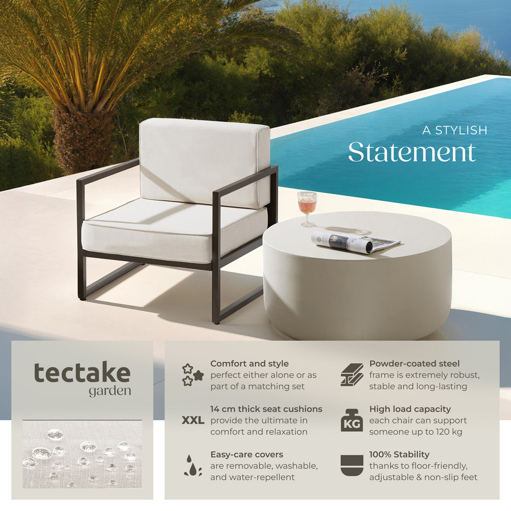 tectake Comosa Brown and Beige Garden Chair Image 6