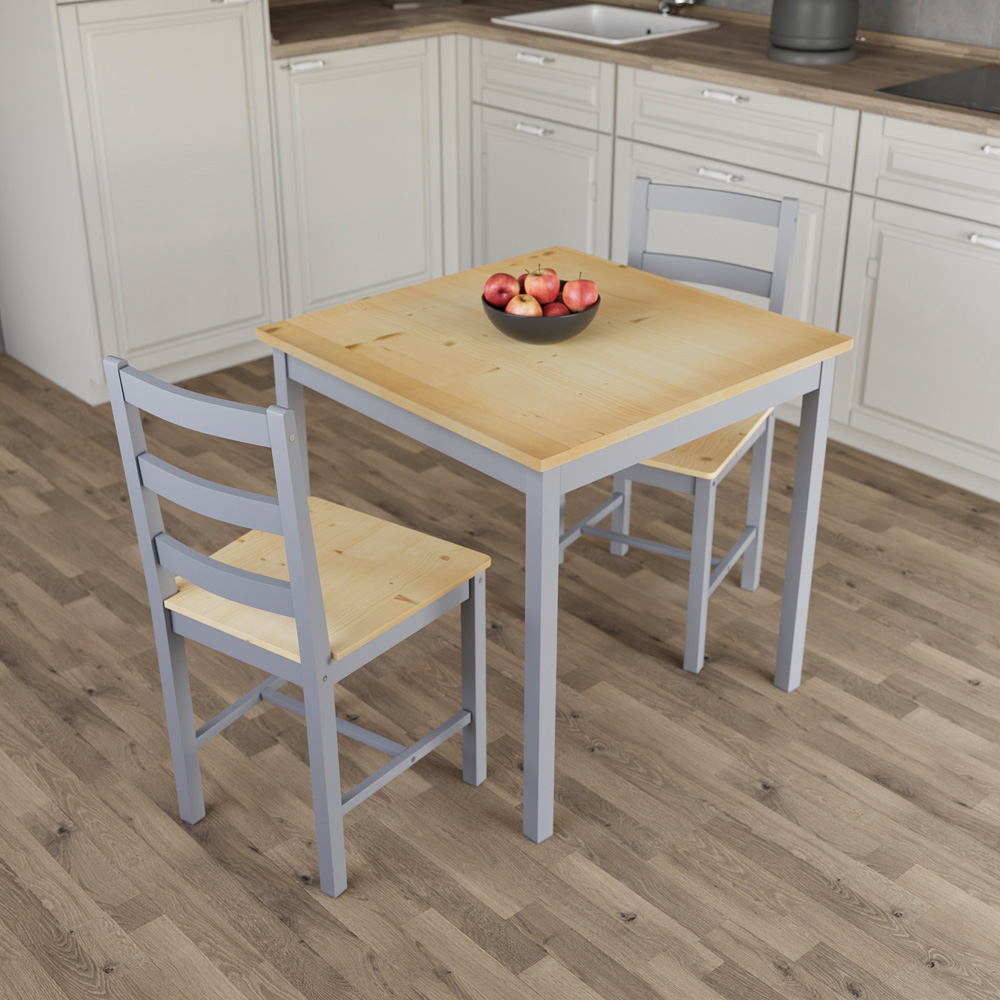 Vida Designs Yorkshire 2 Seater Dining Set Grey and Pine Image 5
