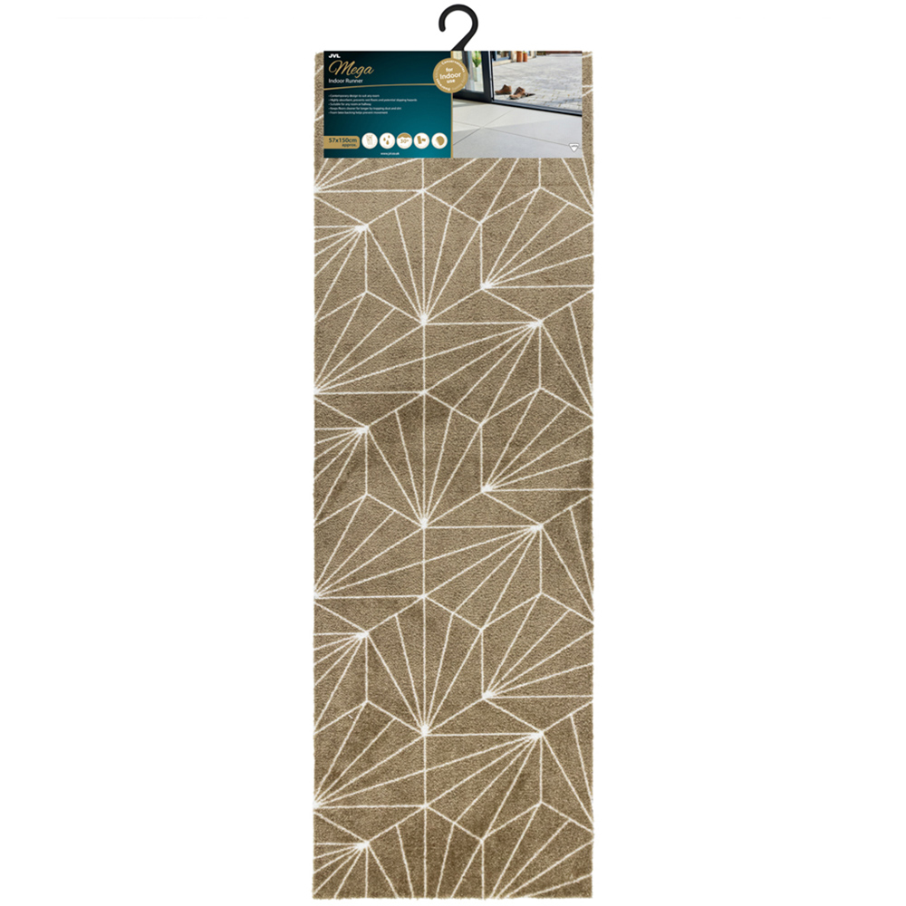 JVL Mega Brown Geo Latex Backed Door Runner 57 x 150cm Image 3