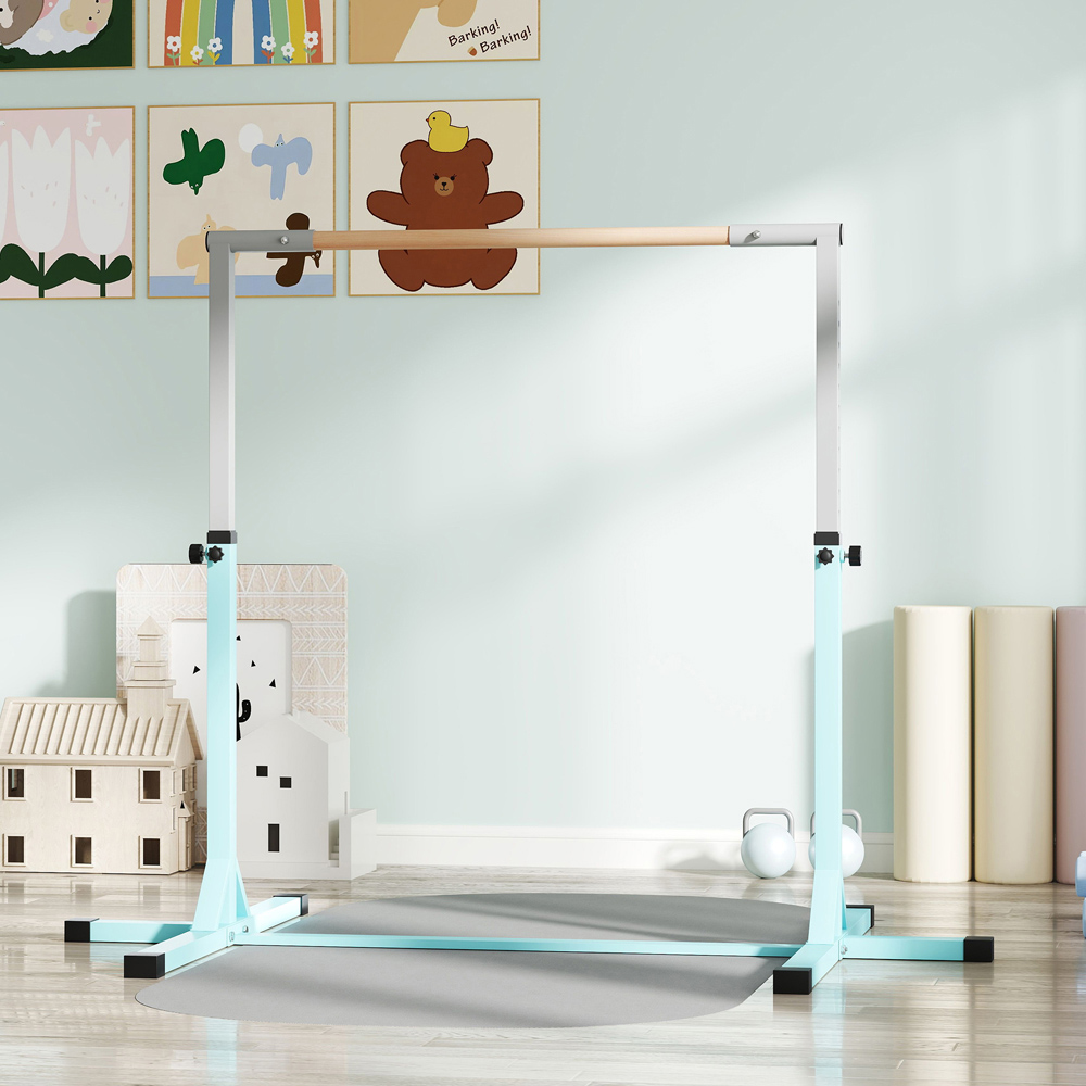 Tommy Toys Kids Light Blue Adjustable Steel Horizontal Gymnastics Bar Image 5