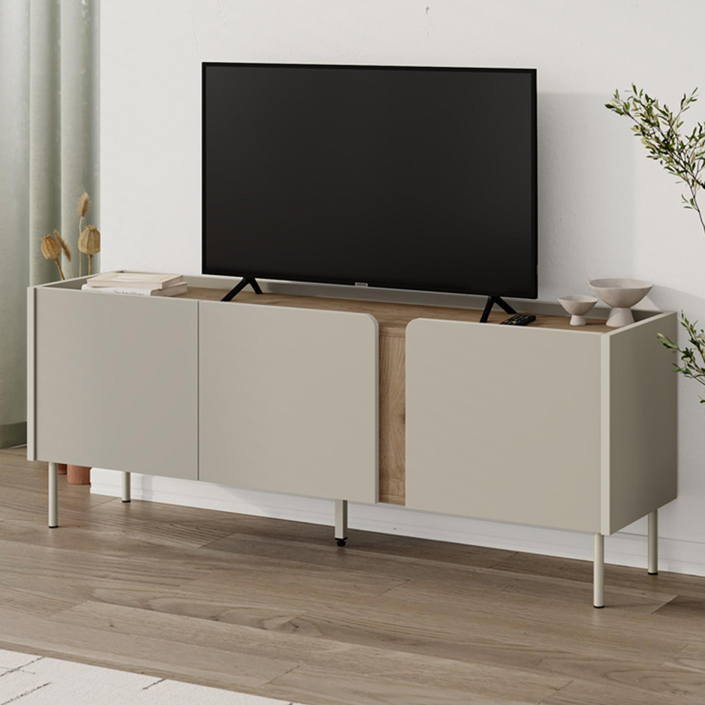 Decortie Norm 3 Door Natural Oak TV Unit Image 1