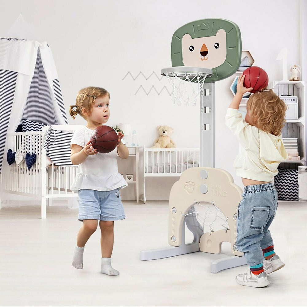 Costway Kids 3 in 1 Basketball Hoop Play Set Image 2