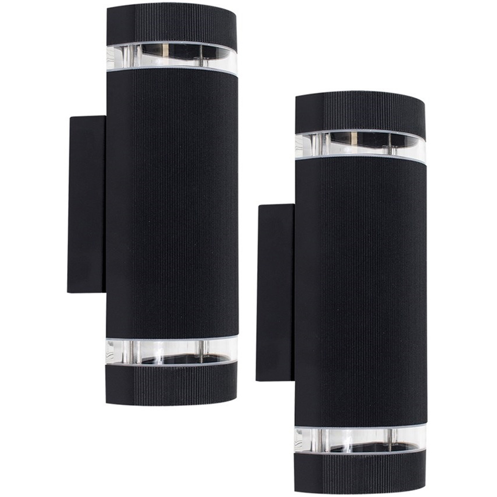 ValueLights Ryston 2 Pack Black Wall Fitted Light Image 1