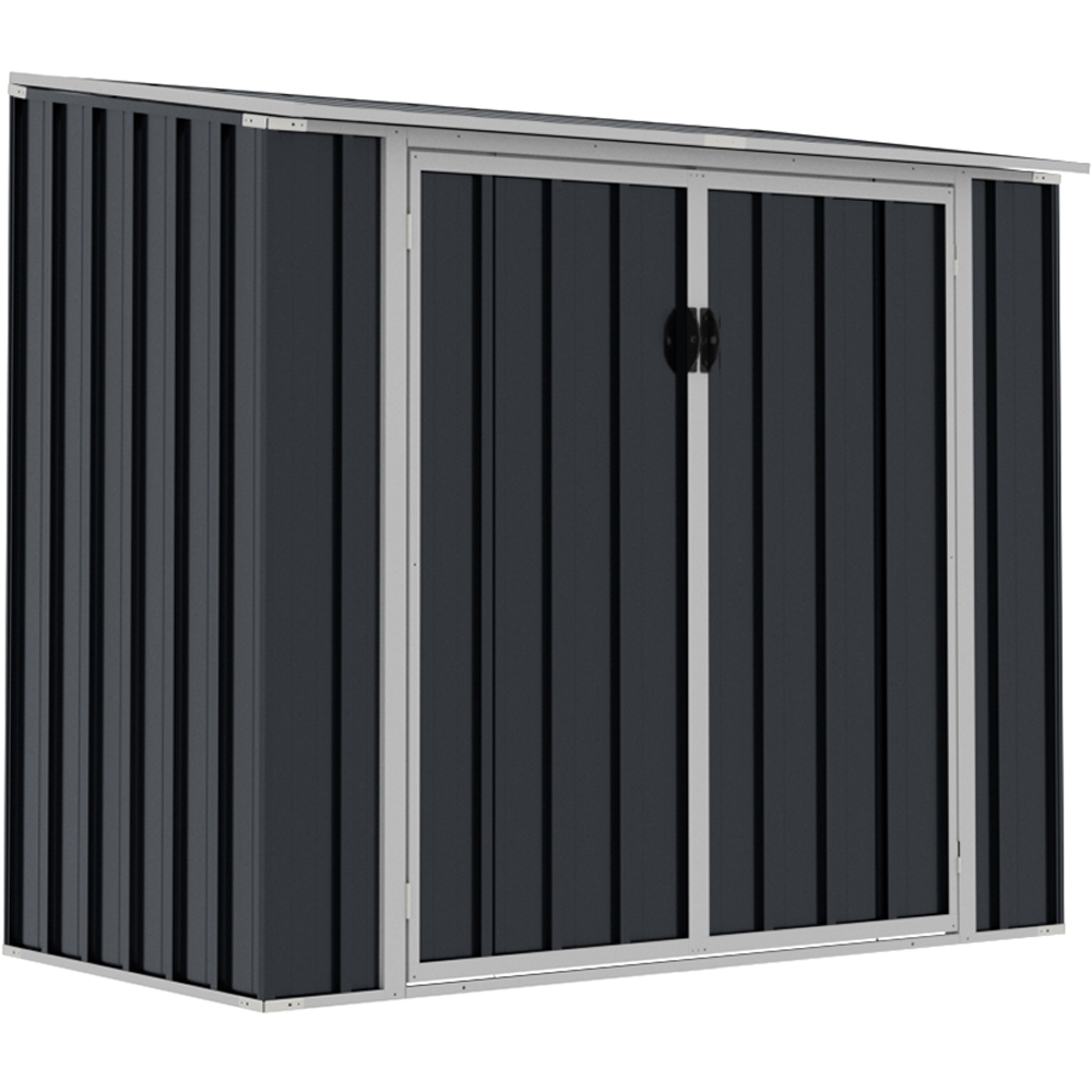 Living and Home 5 x 3ft Anthracite and White Double Wheelie Outdoor Storage Shed Image 4