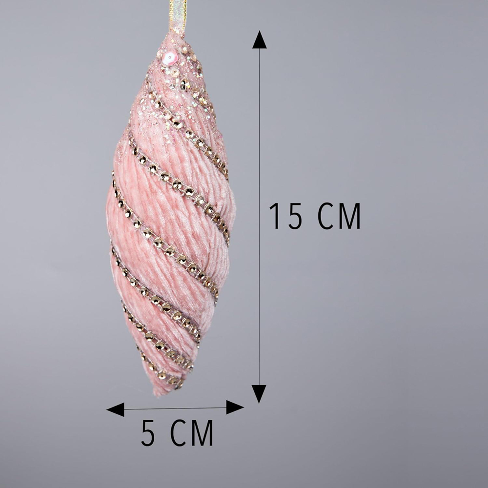 Shatchi Baby Pink Nut Shape Christmas Bauble 1 Pack Image 3