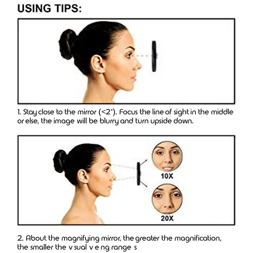 ATEK 20x Portable Magnifying Makeup Mirror with Suction Cups Image 8
