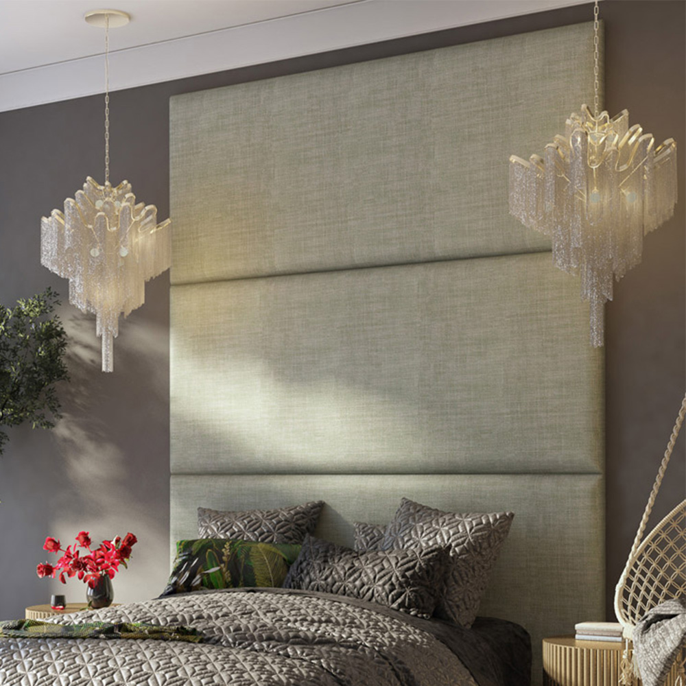 Aspire Furniture Llewelyn-Bowen Luxury Grey Eire Linen Wall Mounted Headboard 90cm Image 1