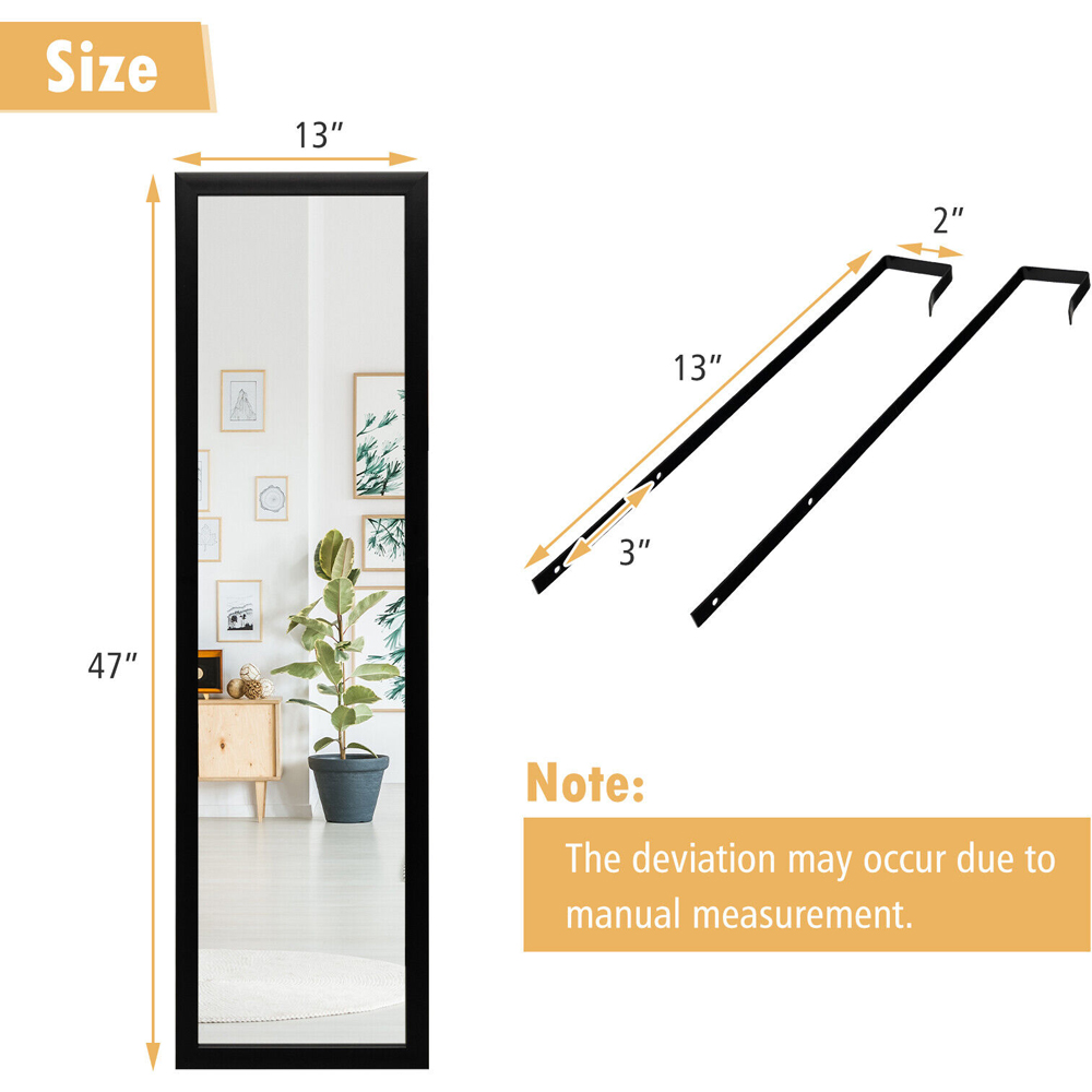 Costway Black Full Length Mirror 33 x 119cm Image 9