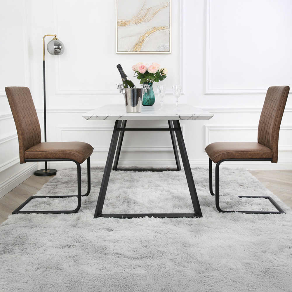 Nestor Set of 2 Brown Industrial Dining Chair Image 8