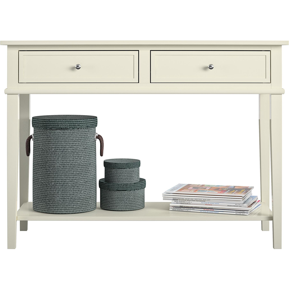 Dorel Franklin 2 Drawer Single Shelf White Console Table Image 5