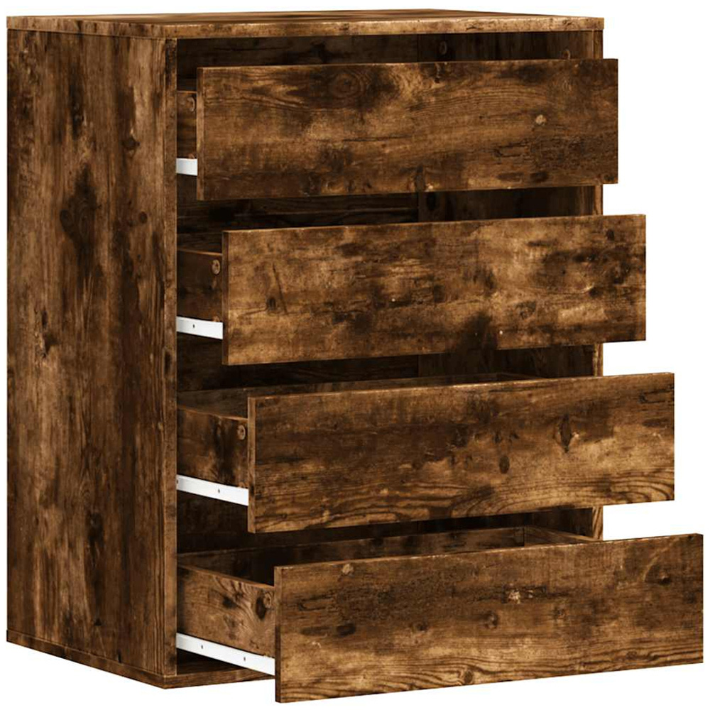 vidaXL 4 Drawer Smoked Oak Engineered Wood Chest of Drawers Image 5