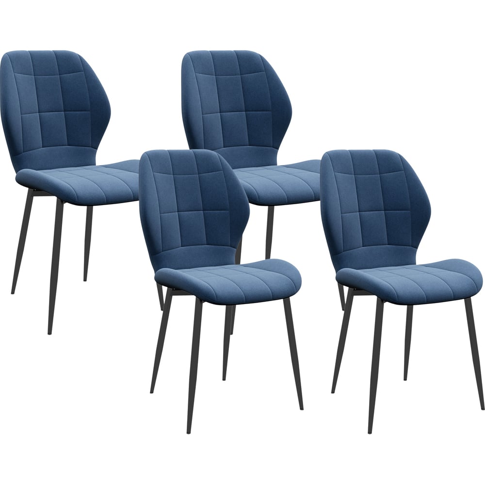 Portland Set of 4 Dark Blue Dining Chair Image 2