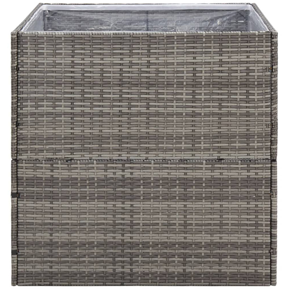 vidaXL Grey Polyethylene Rattan Garden Planter 80 x 80 x 80cm Image 3