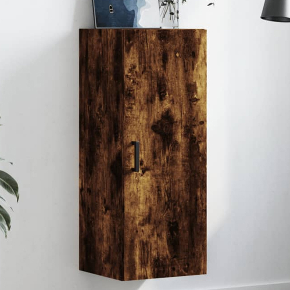 vidaXL 2 Door Brown Smoked Oak Wall Mounted Cabinet Image 1
