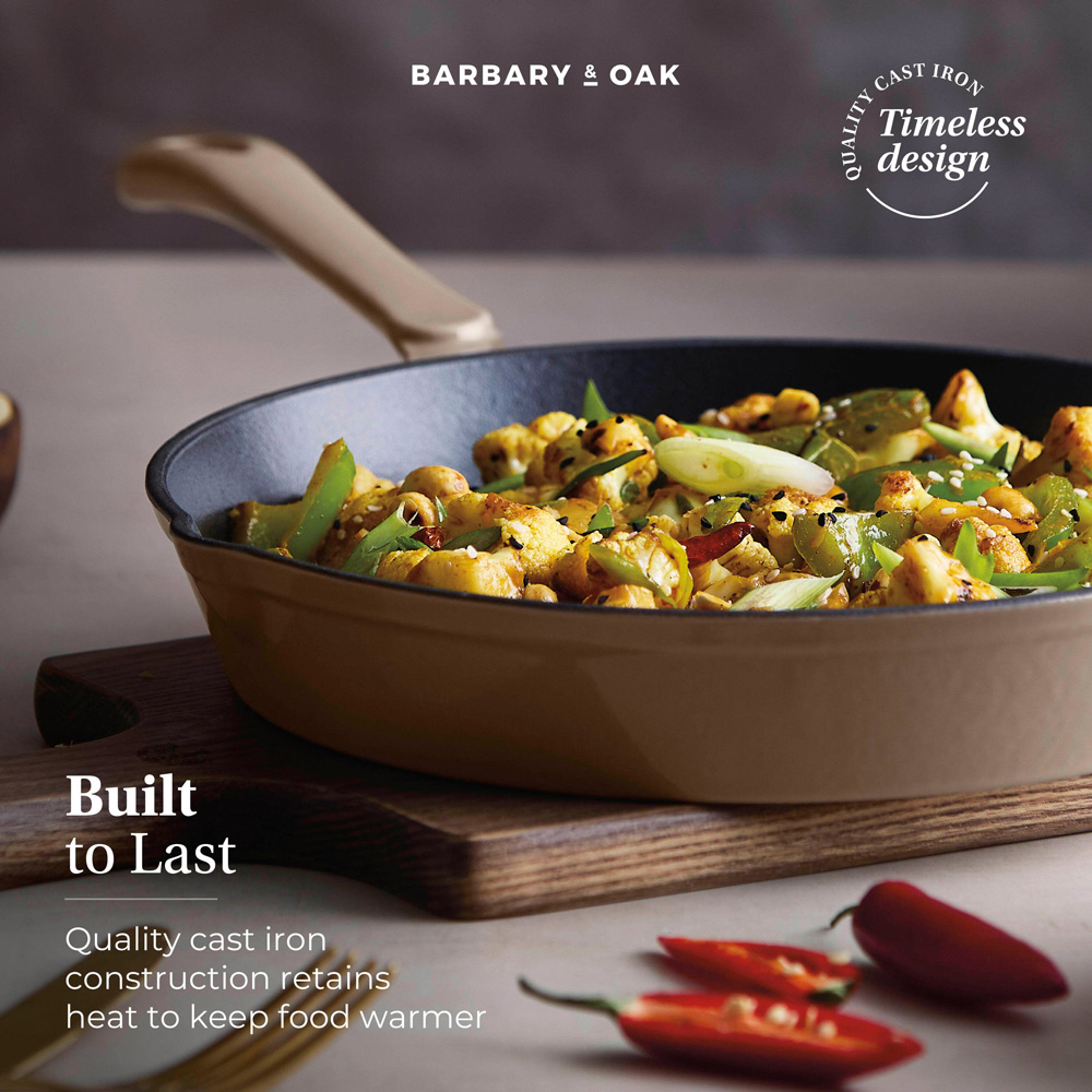 Barbary & Oak Nattura 26cm Cashmere Cast Iron Frying Pan Image 4