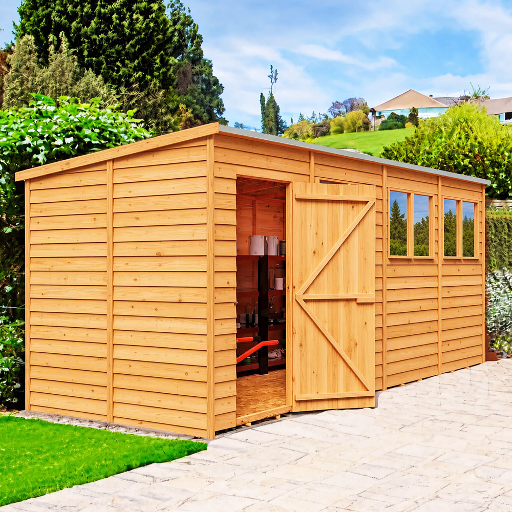 Shire 16 x 6ft Overlap Pent Garden Shed Image 3