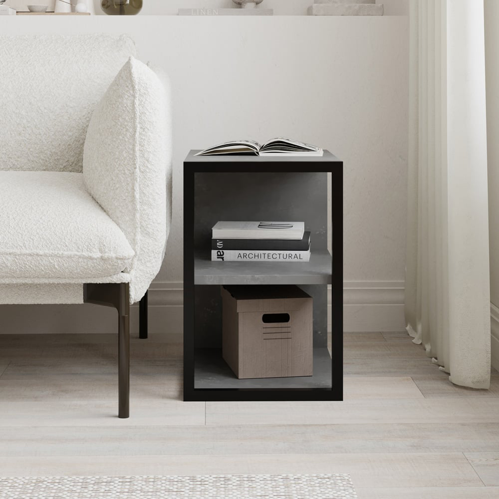 Decortie Echo 2 Shelf Retro Grey Minimalist Modern Side Table Image 5