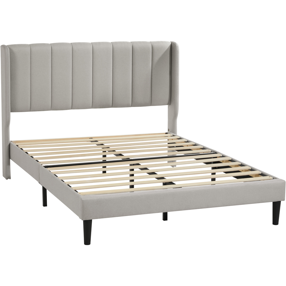 VIDA DESIGNS Vianna King Size Beige Linen Fabric Bed Image 2