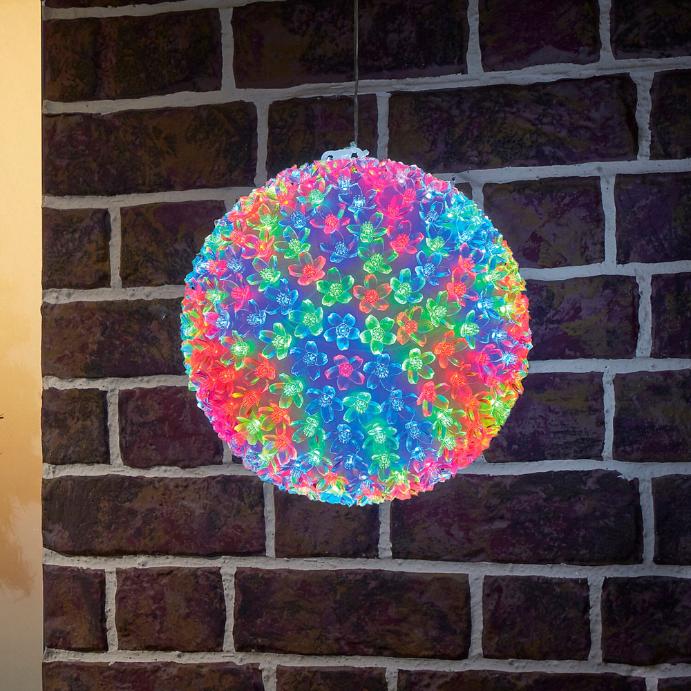 Set of 2 Multicolour LED Christmas Porch Balls Image 3