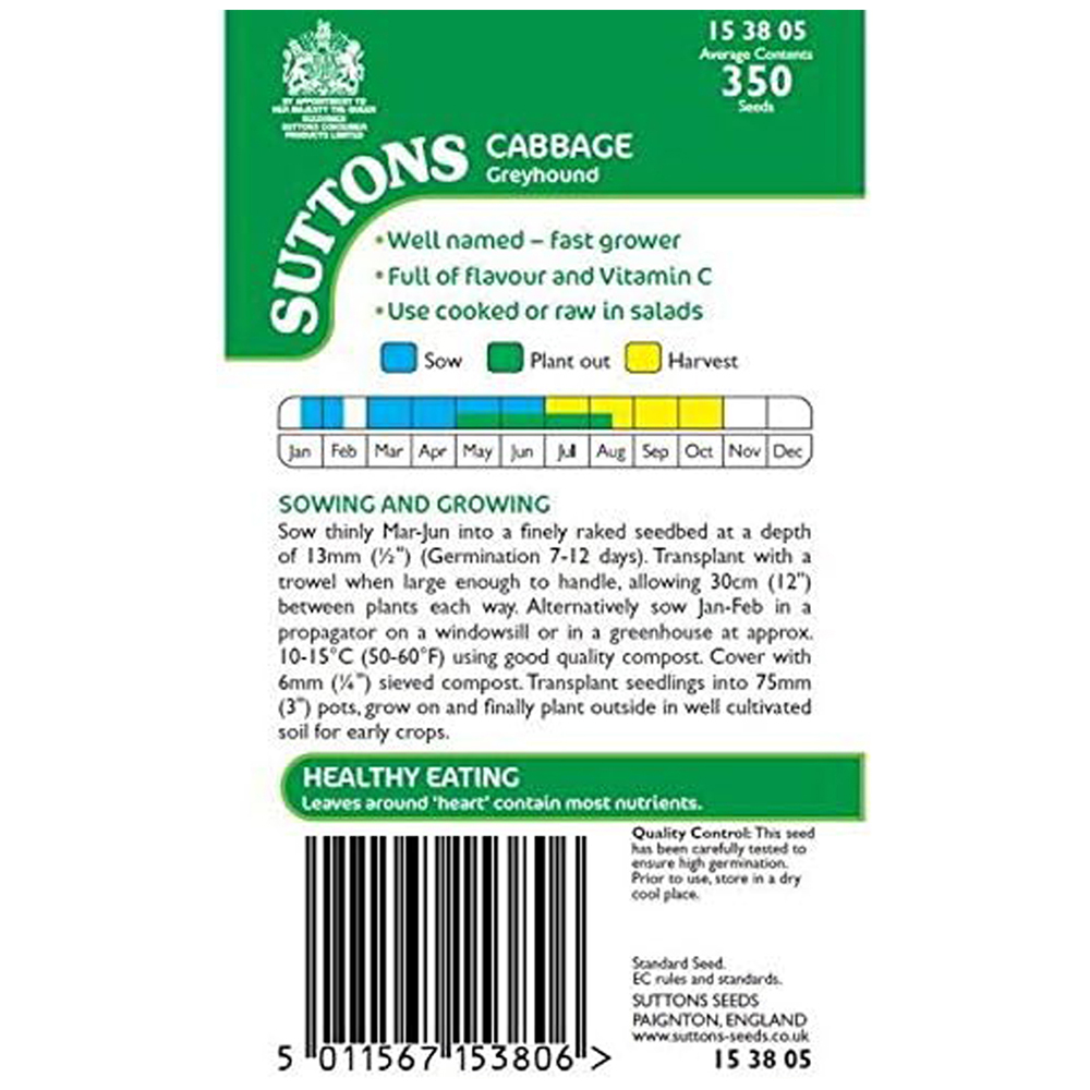 Thompson and Morgan Cabbage Greyhound Seeds Image 3
