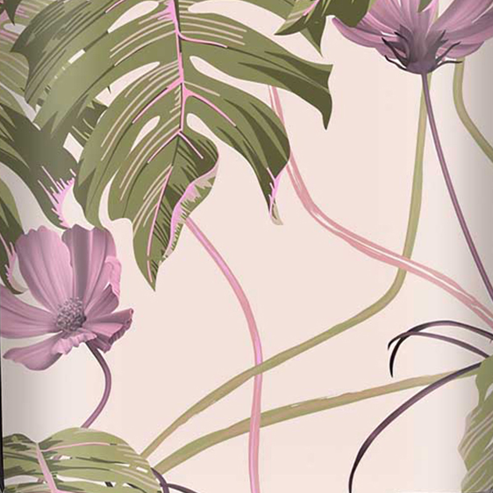 Warren Reed Designer Mini Cabin Pink Cosmos Flowers Suitcase Image 3