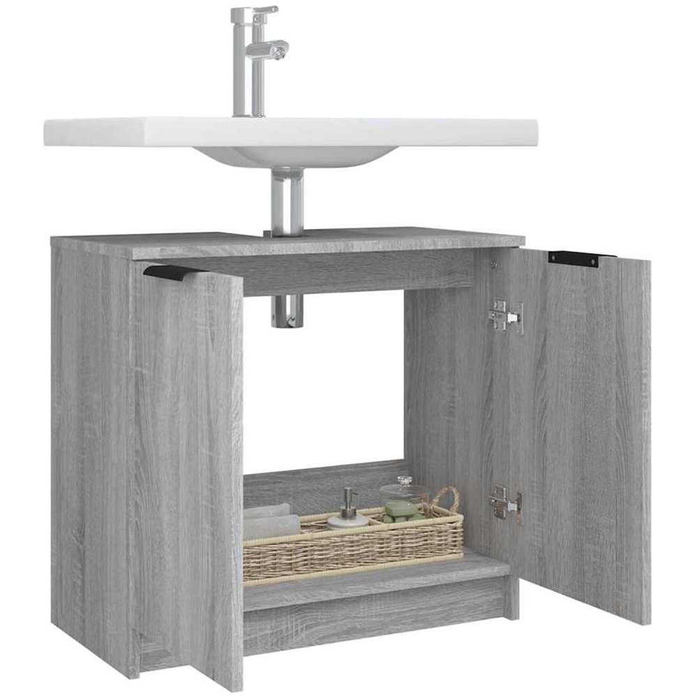 vidaXL 2 Door Grey Sonoma Bathroom Cabinet Image 4