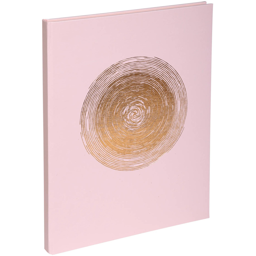 Exacompta Ellipse Pink Rose Gold Embossed Guest Book with Gold Edges 100 Pages Image 1