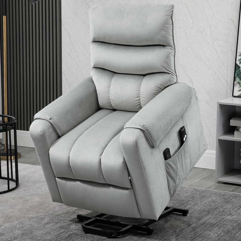 Portland Grey Vibration Massage Rise and Recliner Chair Image 1