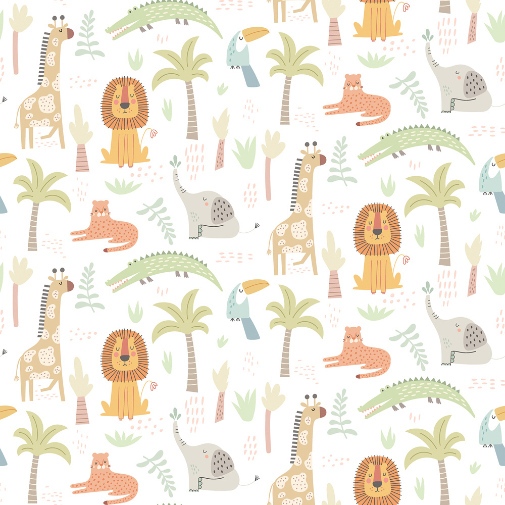 Hoopla Walls Peekaboo Safari Boogie Honey Mallow Wallpaper Image 1