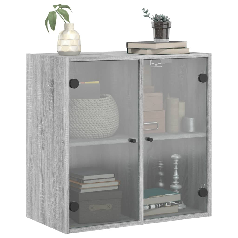 vidaXL 2 Door Grey Sonoma Oak Wall Cabinet Image 4