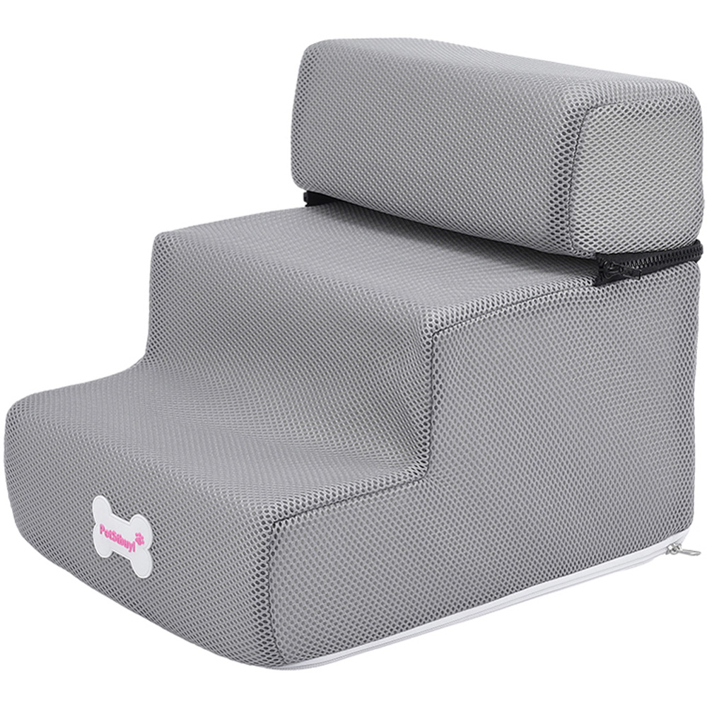 H&O Direct 3 Step Mesh Pet Stairs with Detachable Cover Image 1