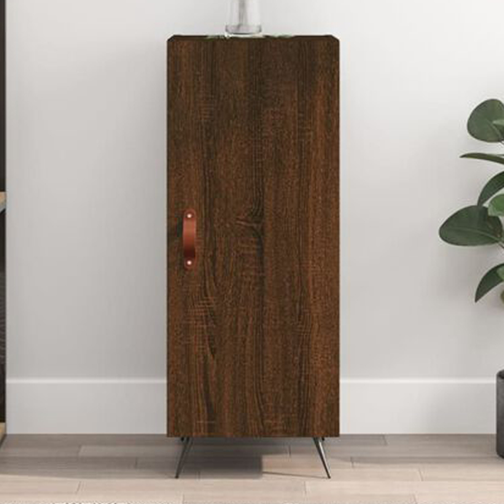 vidaXL Single Door Brown Oak Sideboard Image 1
