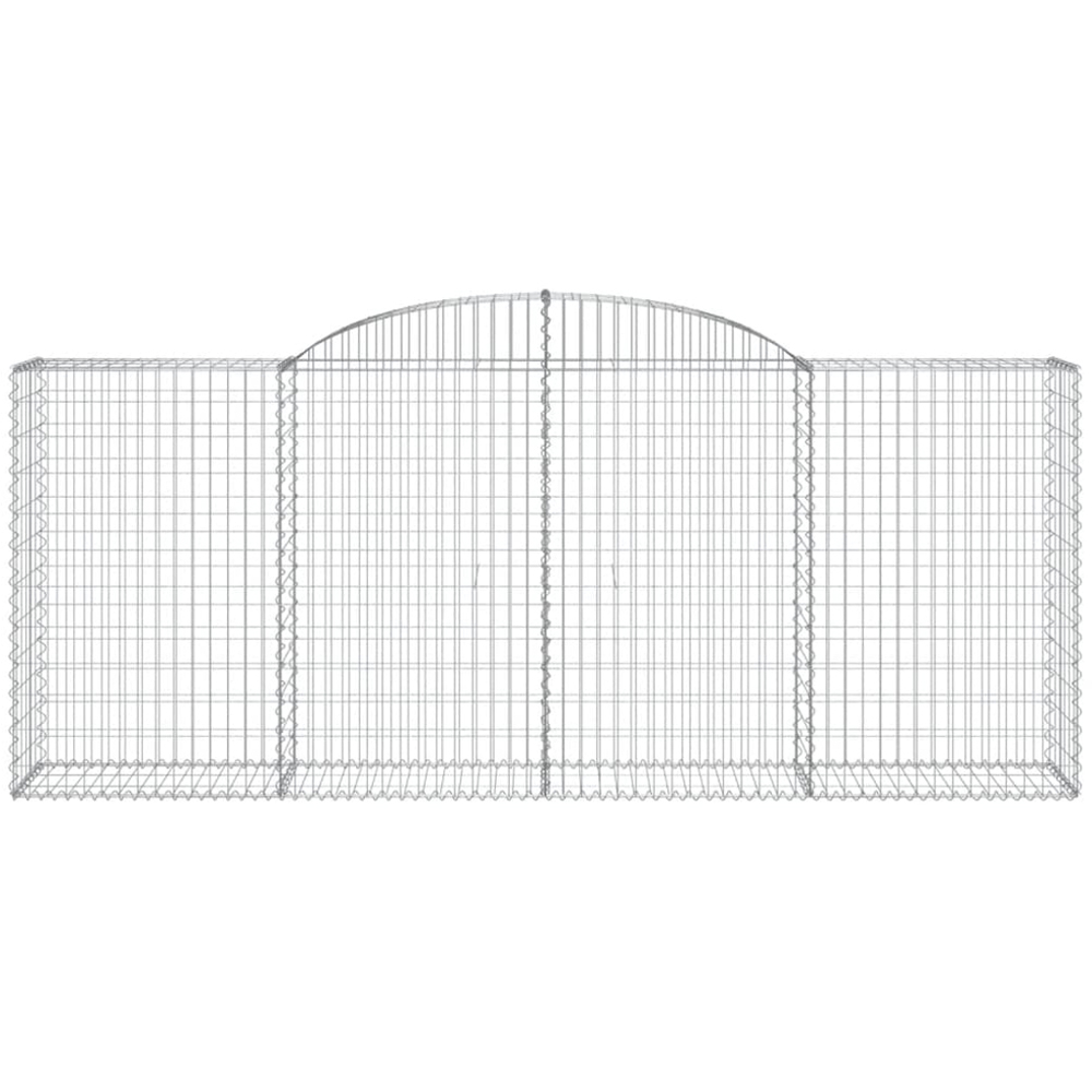 vidaXL Silver Galvanised Iron Arched Gabion Basket 300 x 50 x 120/140cm 8 Pack Image 2