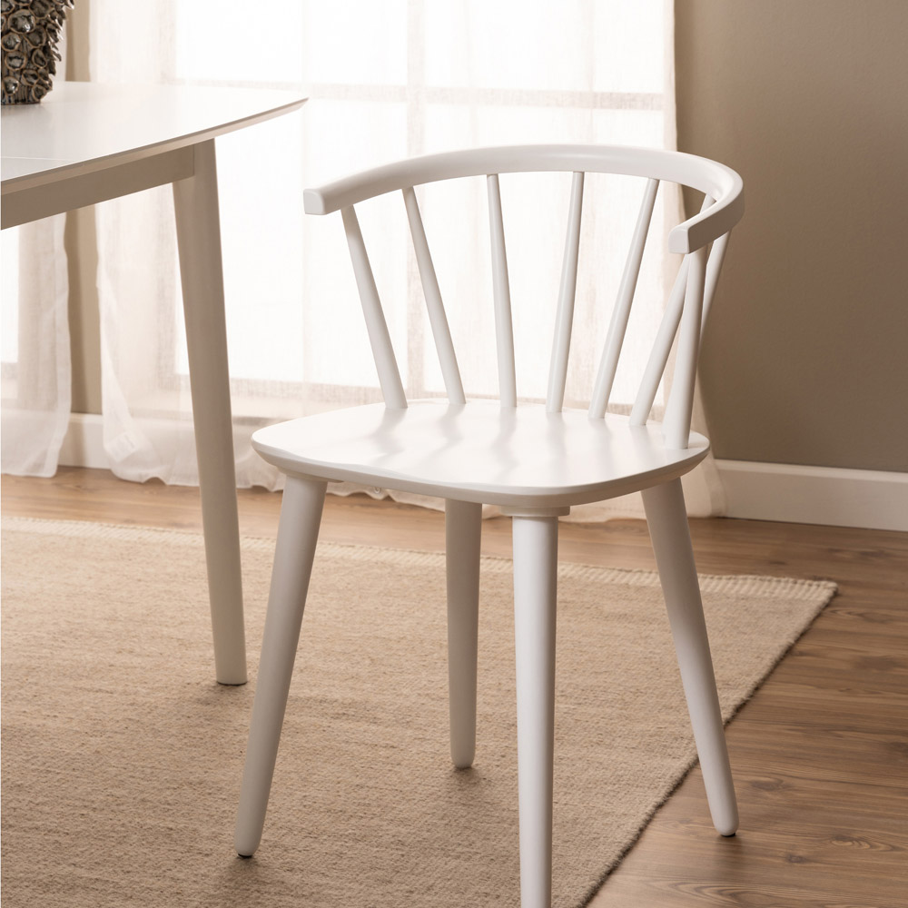Florence Ida Set of 2 White Dining Chair Image 7