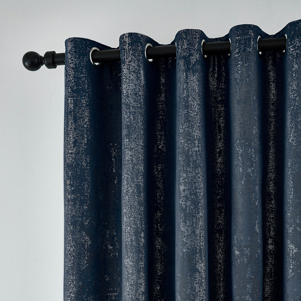 Helena Springfield Roma Lined Navy Eyelet Curtains 168 x 183cm Image 2